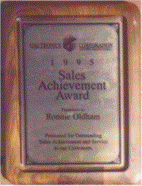 1995 Sales Achievement Award